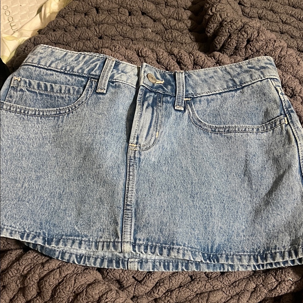 Classic Denim Mini Skirt with bow detail